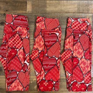 3 piece Bundle LuLaroe Valentines Leggings - NEVER WORN